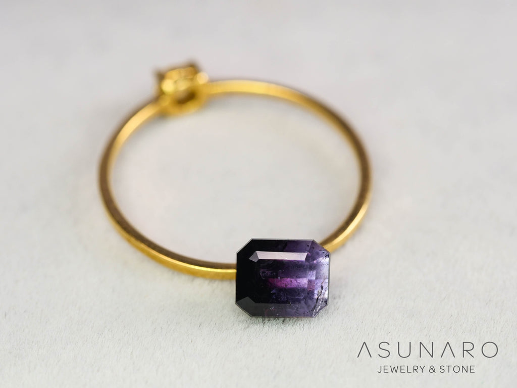 パープルバイカラートルマリン　エメラルドカット　アフガニスタン産　1.00ct【251121-3021】
