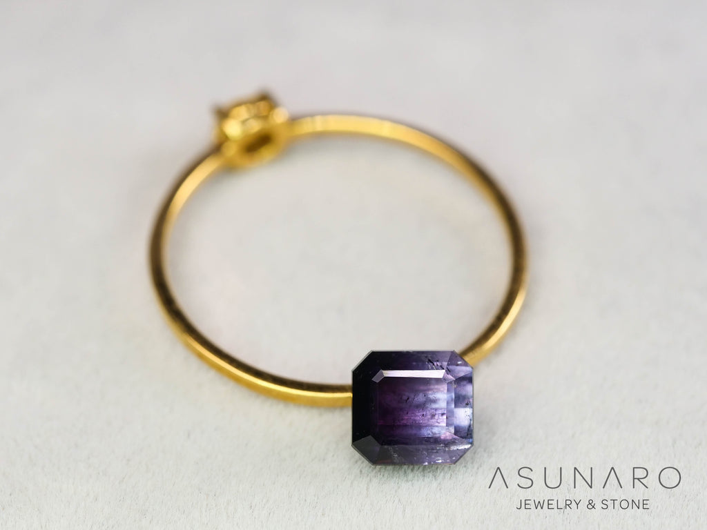 パープルバイカラートルマリン　エメラルドカット　アフガニスタン産　1.02ct【251121-3019】