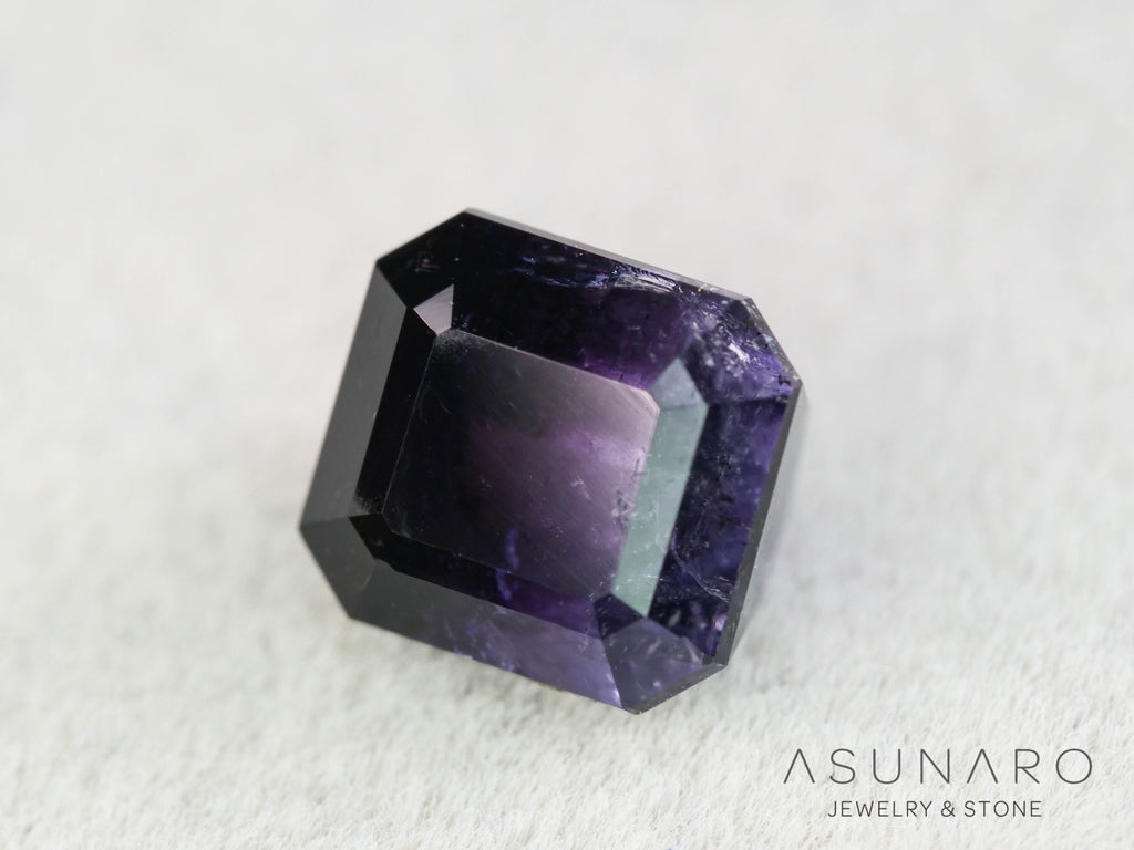パープルバイカラートルマリン　エメラルドカット　アフガニスタン産　0.99ct【251121-3018】