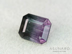 パープルバイカラートルマリン　エメラルドカット　アフガニスタン産　0.94ct【251121-3016】