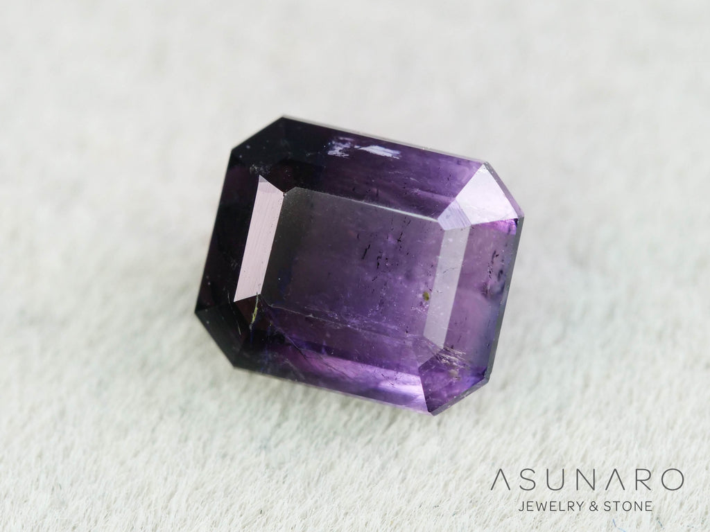 パープルバイカラートルマリン　エメラルドカット　アフガニスタン産　0.58ct【251121-3014】