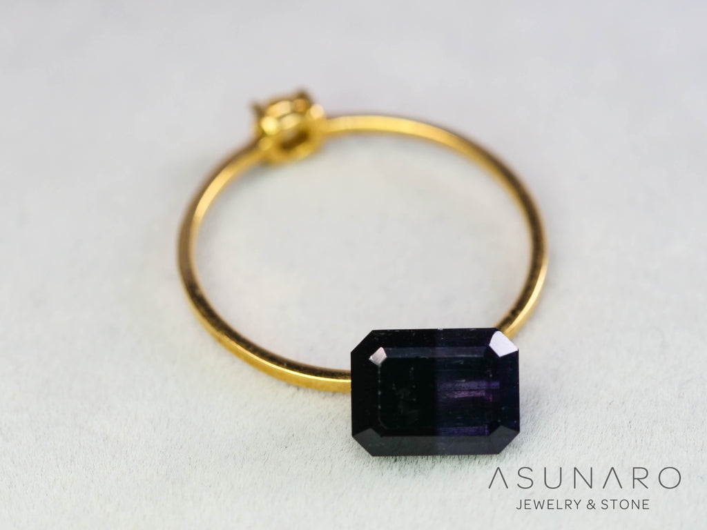 パープルバイカラートルマリン　エメラルドカット　アフガニスタン産　1.85ct【251121-3010】