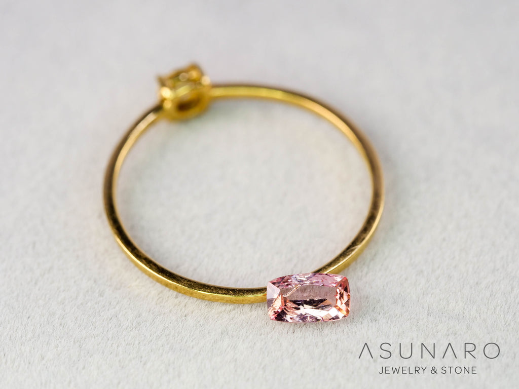 バイカラーインペリアルトパーズ　クッションカット　0.25ct　ブラジル産　【251127-3044】