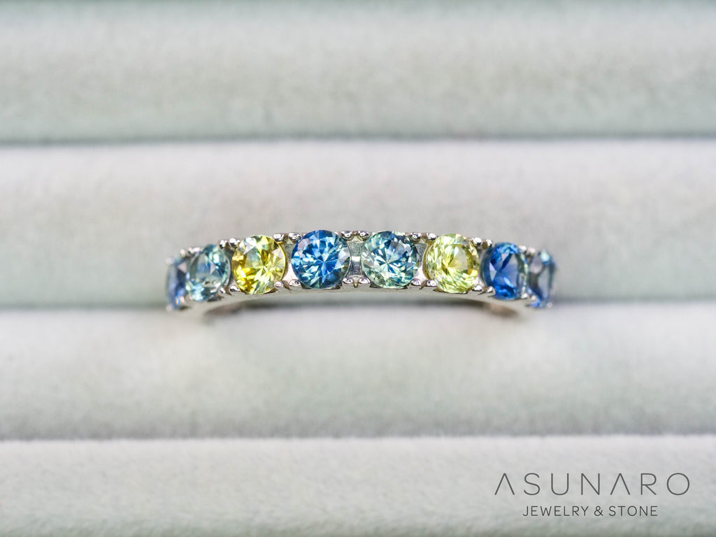 【8個セット】マルチバイカラー　モンタナサファイア ラウンド ハフエタセット スリランカ産　3mm 8個セット 【251204-2831】