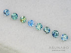 【8個セット】ニュアンスバイカラー　モンタナサファイア ラウンド ハフエタセット スリランカ産　3.1～3.2mm 8個セット 【251204-2832】