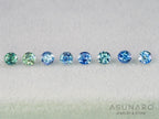 【8個セット】ニュアンスバイカラー　モンタナサファイア ラウンド ハフエタセット スリランカ産　3.1～3.2mm 8個セット 【251204-2833】