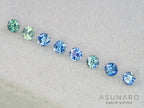 【8個セット】ニュアンスバイカラー　モンタナサファイア ラウンド ハフエタセット スリランカ産　3.1～3.2mm 8個セット 【251204-2833】