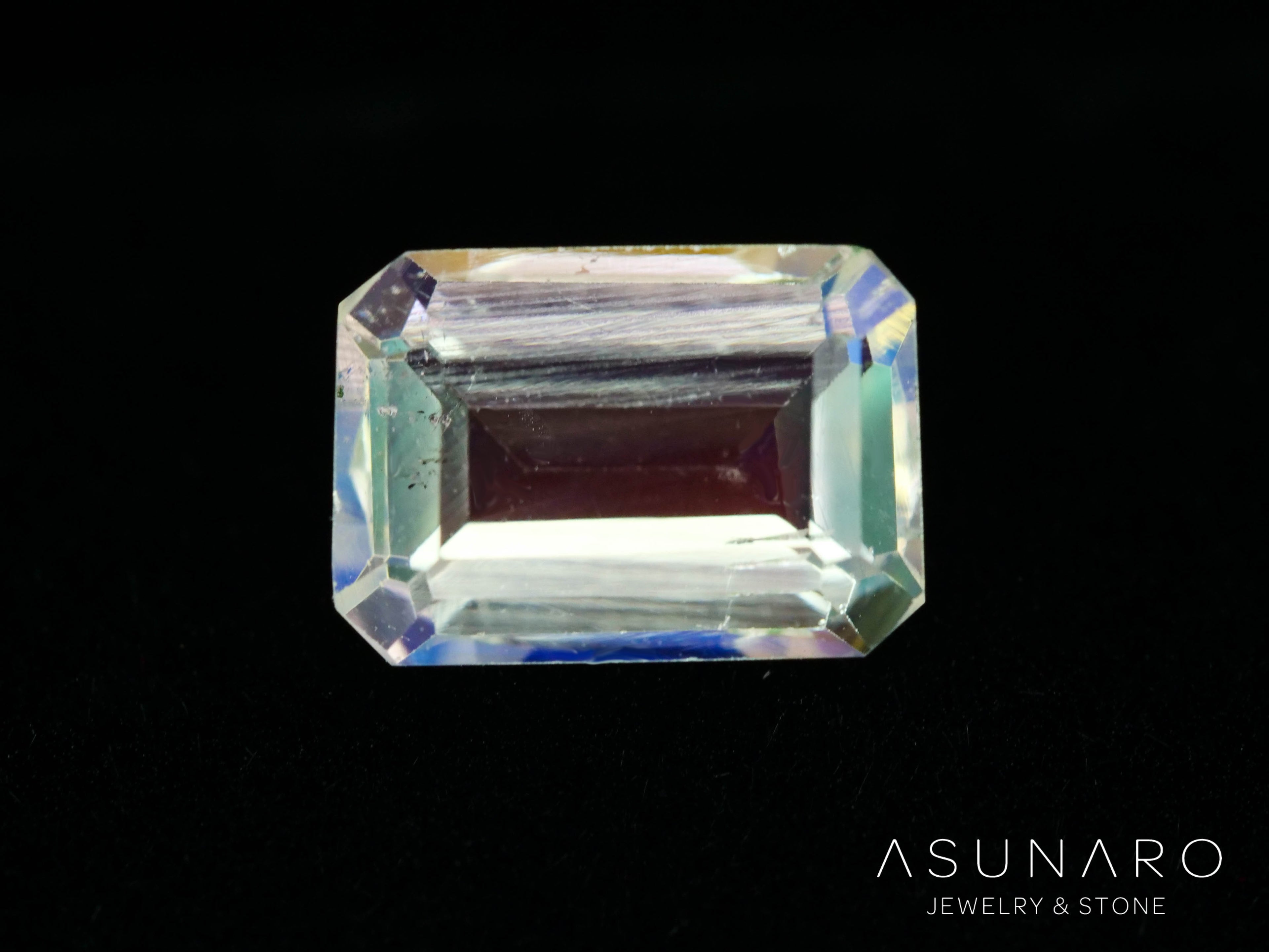 アンデシンラブラドライト　エメラルドカット　マダガスカル産　0.99ct【260226-3171】