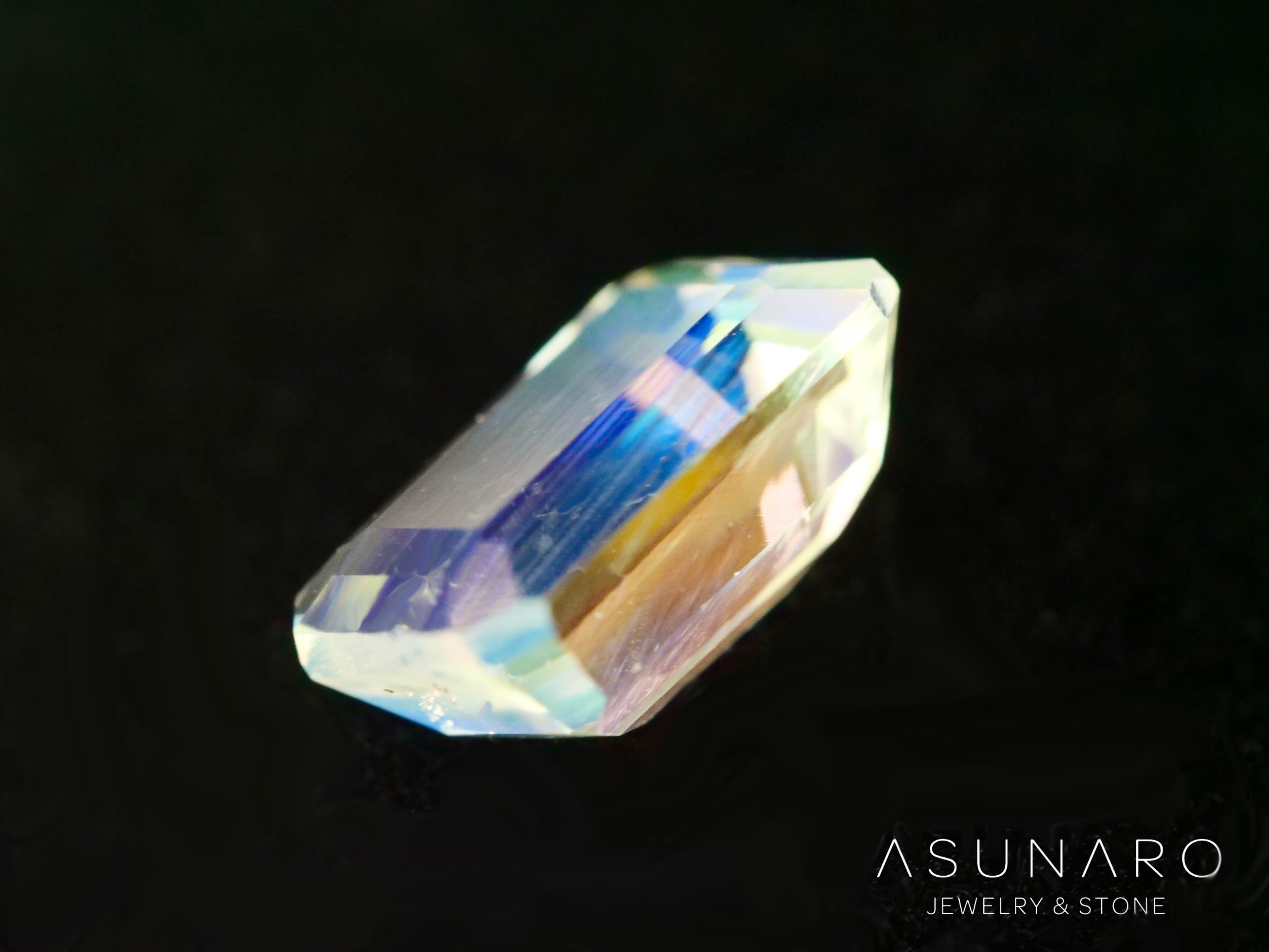 アンデシンラブラドライト　エメラルドカット　マダガスカル産　0.99ct【260226-3171】