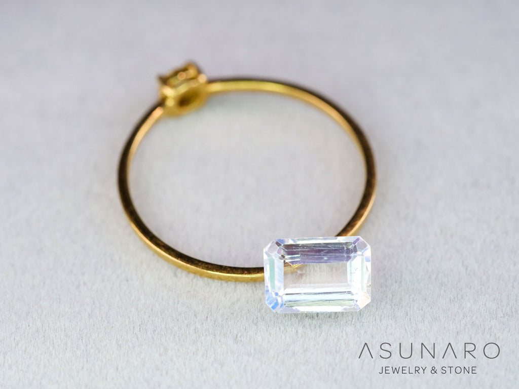 アンデシンラブラドライト　エメラルドカット　マダガスカル産　0.99ct【260226-3171】