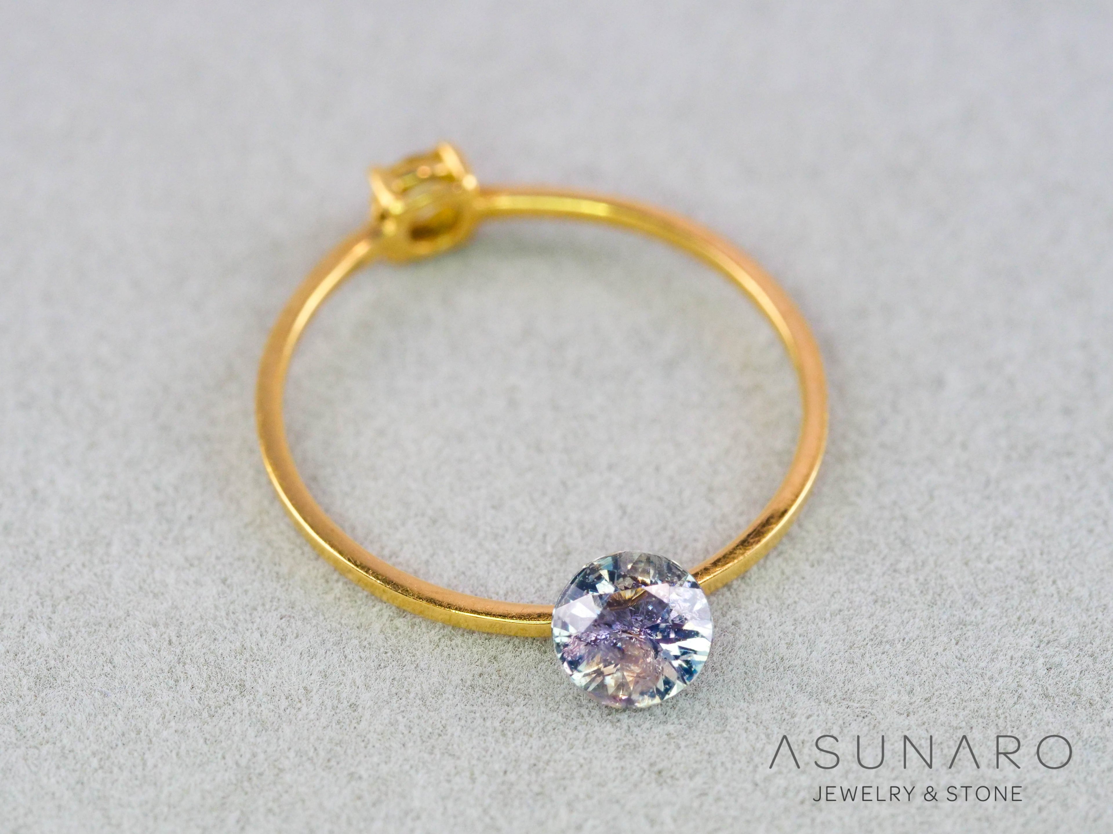 イリデッセンス入りサファイア 　ラウンドカット　スリランカ産　0.45ct　【260319-3259】