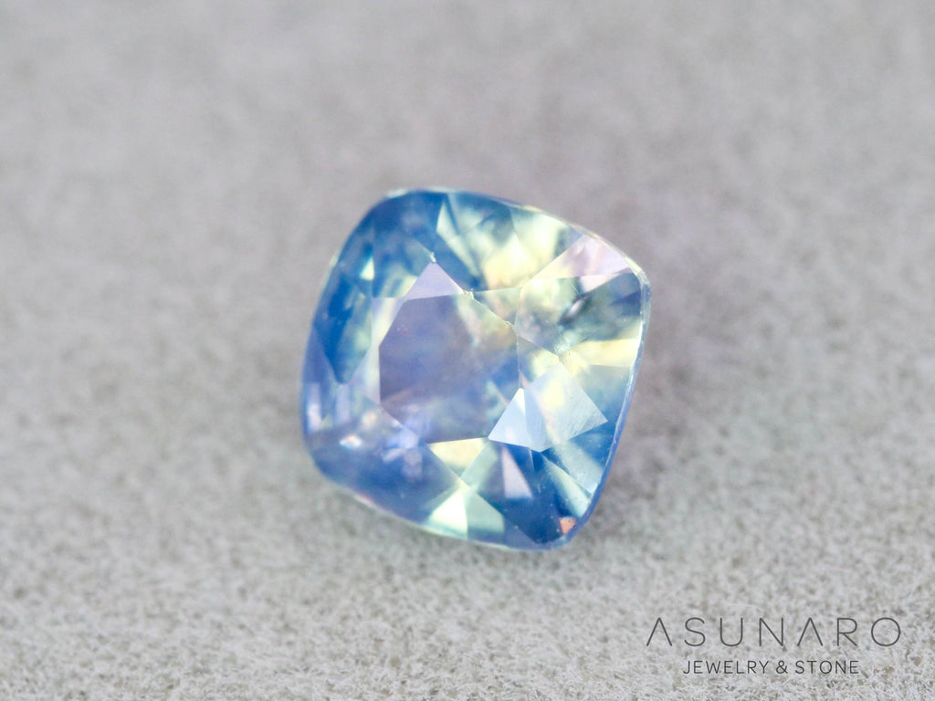 シルキーバイカラーサファイア 　クッションカット　スリランカ産　0.48ct　【260319-3261】