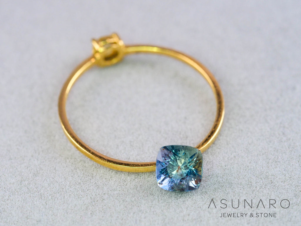 バイカラーサファイア 　クッションカット　スリランカ産　0.78ct　【260319-3263】