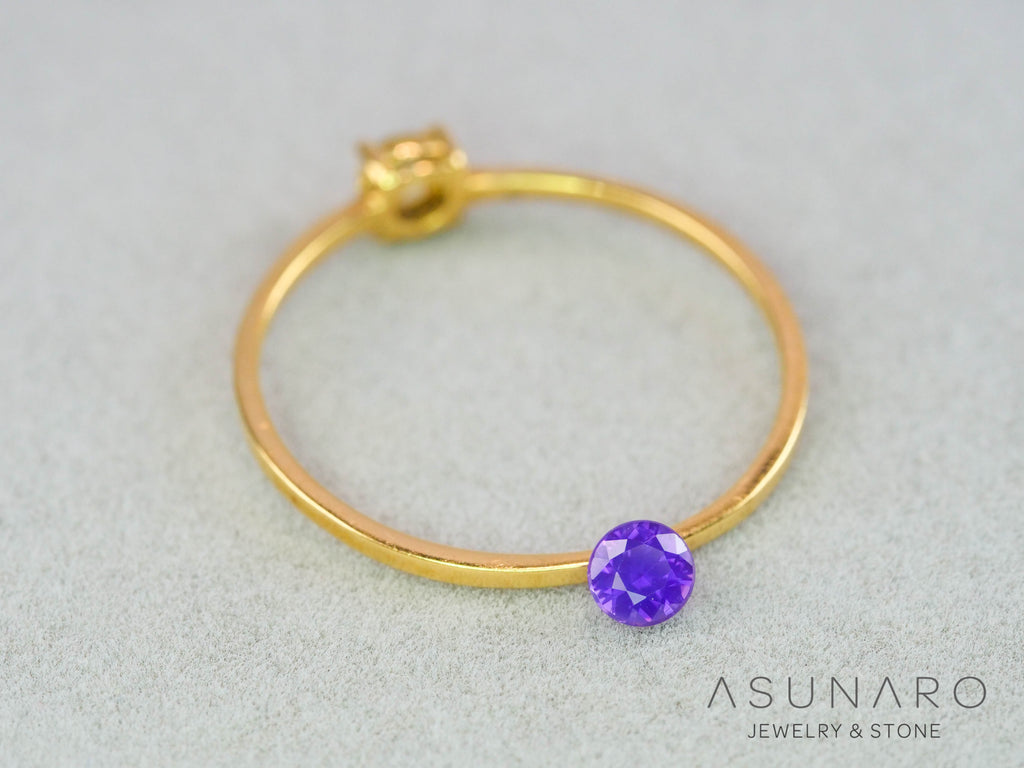 パープルシルキーサファイア　ラウンドカット　スリランカ産　0.16ct【260410-3269】