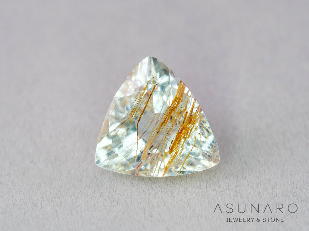 ルチルイントパーズ 　トリリアントカット　ブラジル産　4.10ct　【260407-3327】