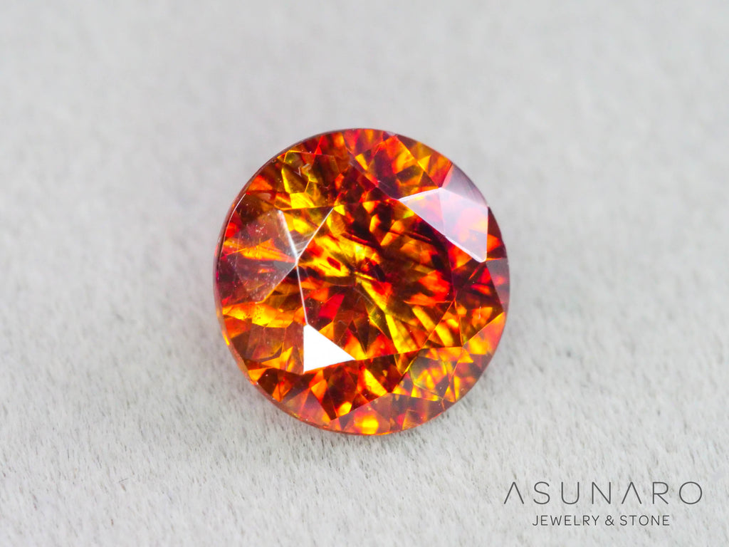 バイカラースファレライト ラウンドカット スペイン産 1.30ct【260407-3287】