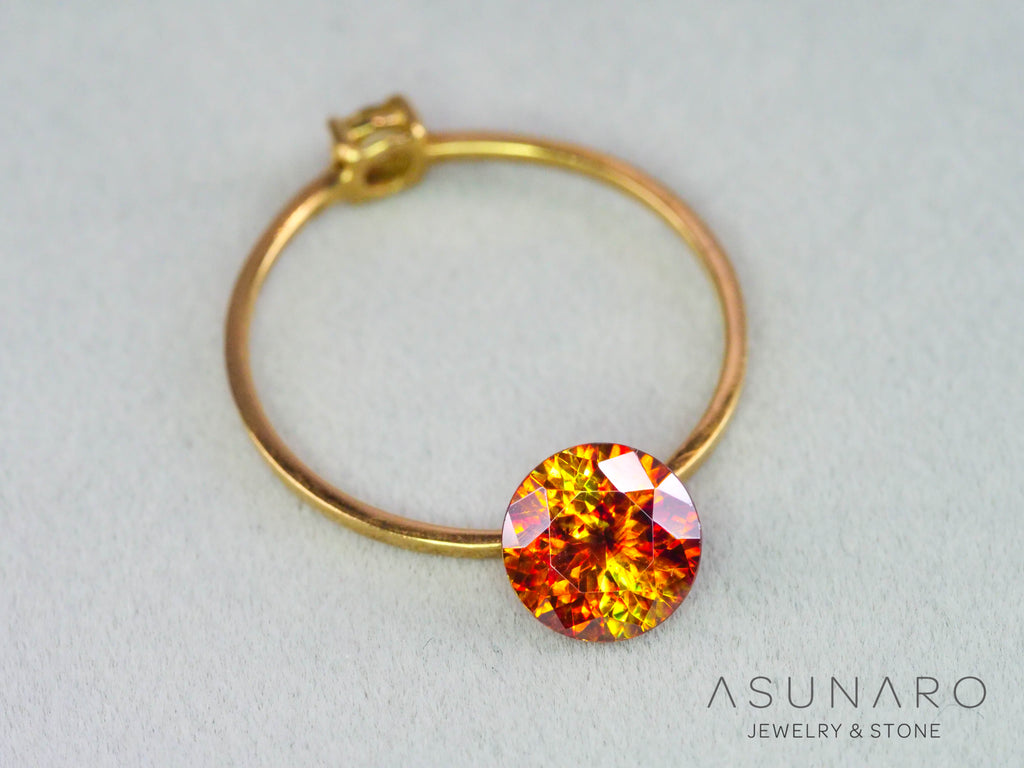 バイカラースファレライト ラウンドカット スペイン産 1.30ct【260407-3287】