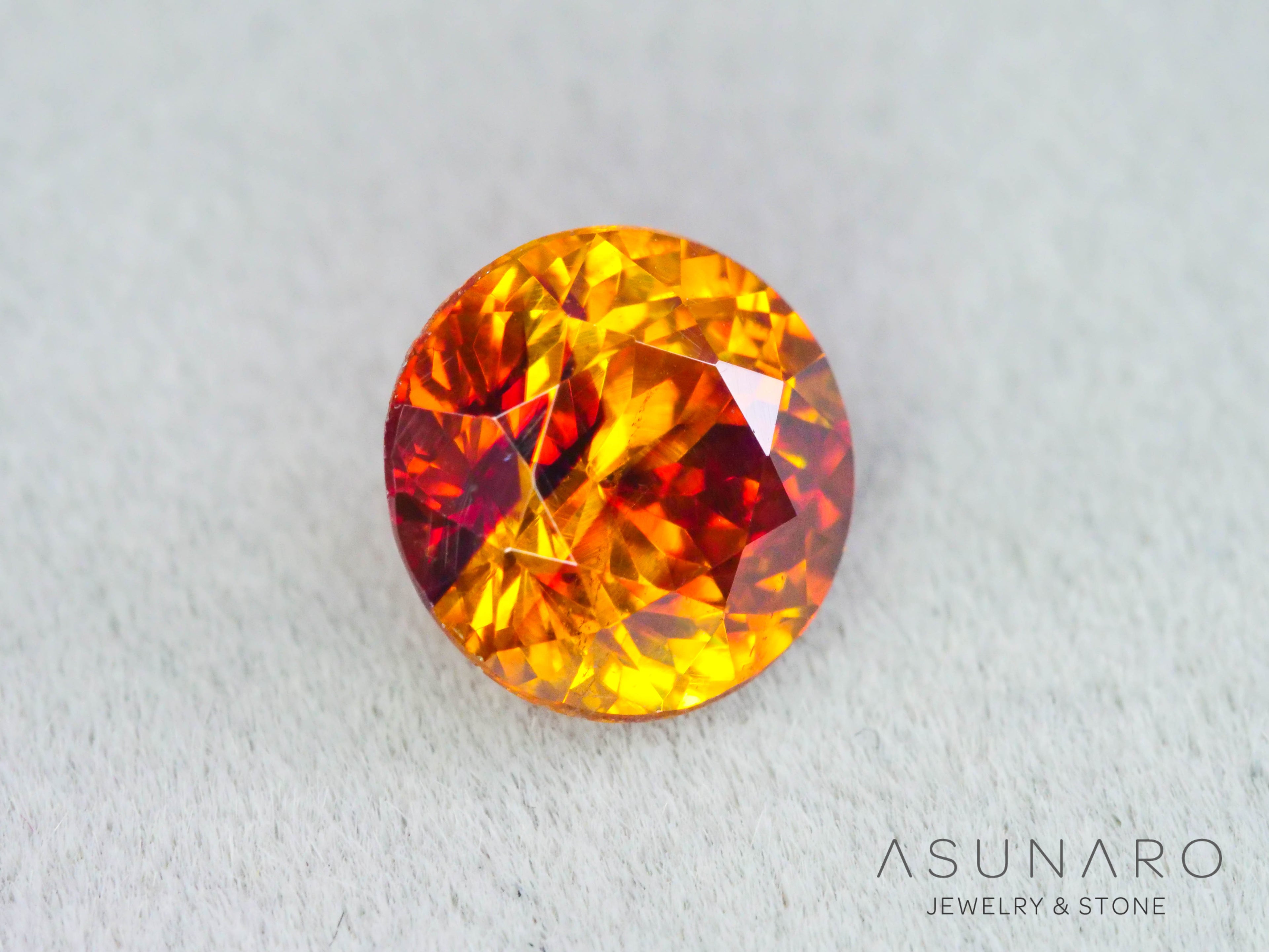 バイカラースファレライト ラウンドカット スペイン産 1.18ct【260407-3288】