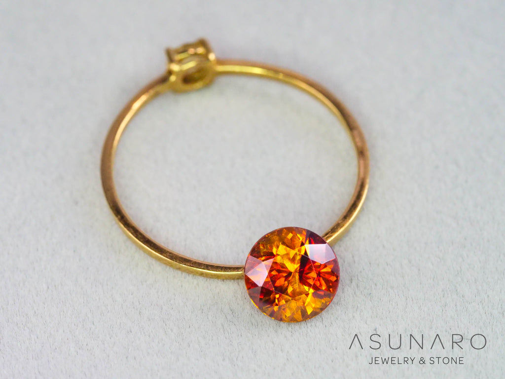 バイカラースファレライト ラウンドカット スペイン産 1.18ct【260407-3288】