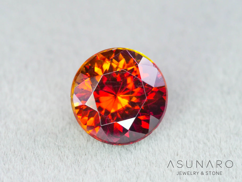 バイカラースファレライト ラウンドカット スペイン産 1.18ct【260407-3289】