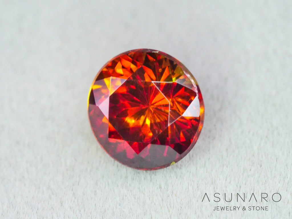 バイカラースファレライト ラウンドカット スペイン産 1.18ct【260407-3289】