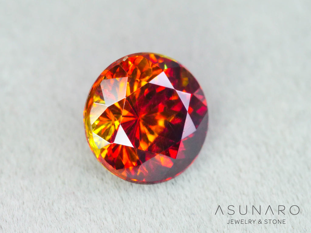 バイカラースファレライト ラウンドカット スペイン産 1.18ct【260407-3289】