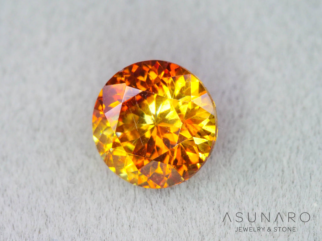 バイカラースファレライト ラウンドカット スペイン産 　0.78ct【260407-3290】