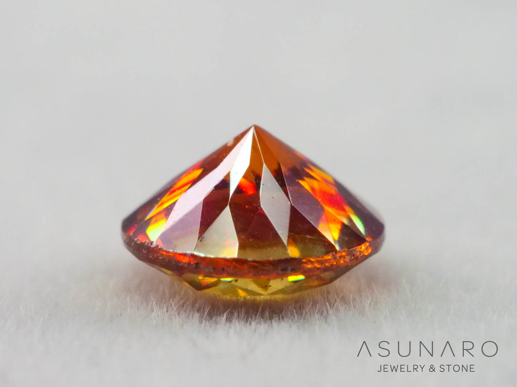 バイカラースファレライト ラウンドカット スペイン産 　0.78ct【260407-3290】