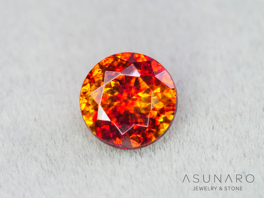 バイカラースファレライト ラウンドカット スペイン産 　0.49ct【260407-3292】