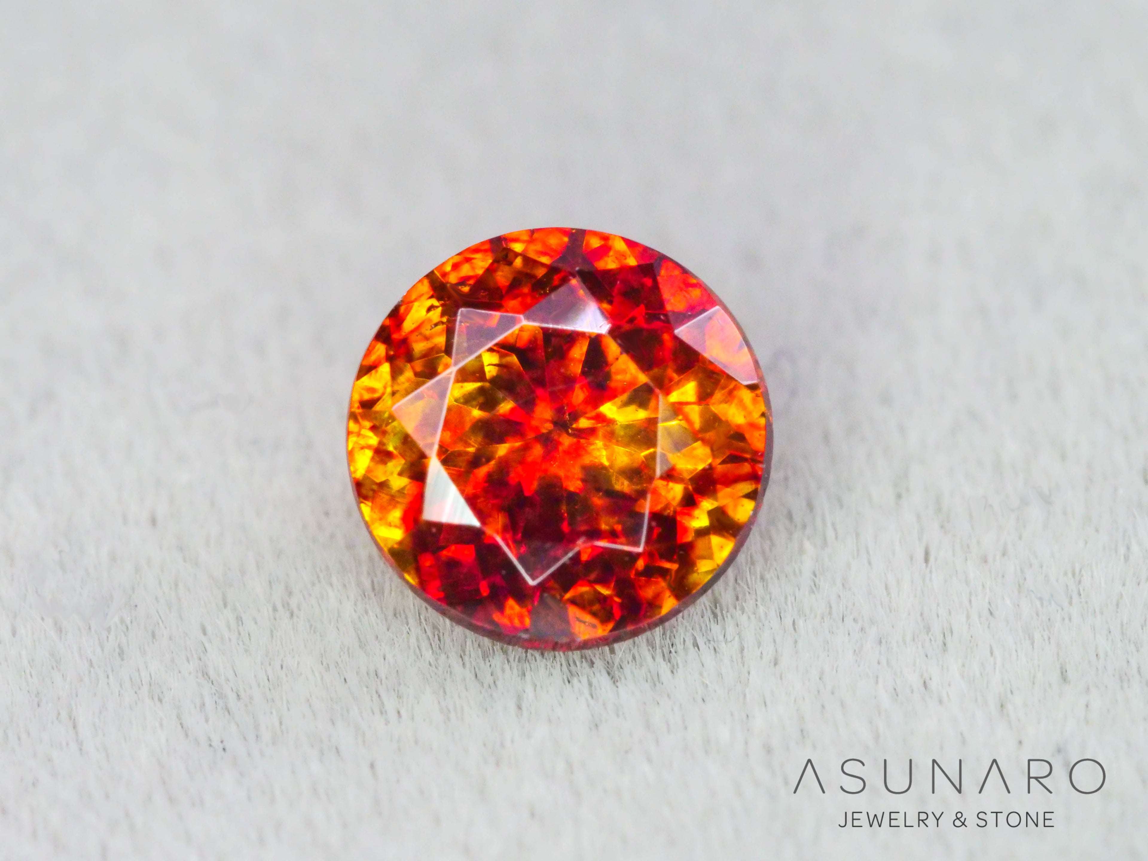 バイカラースファレライト ラウンドカット スペイン産 　0.49ct【260407-3292】