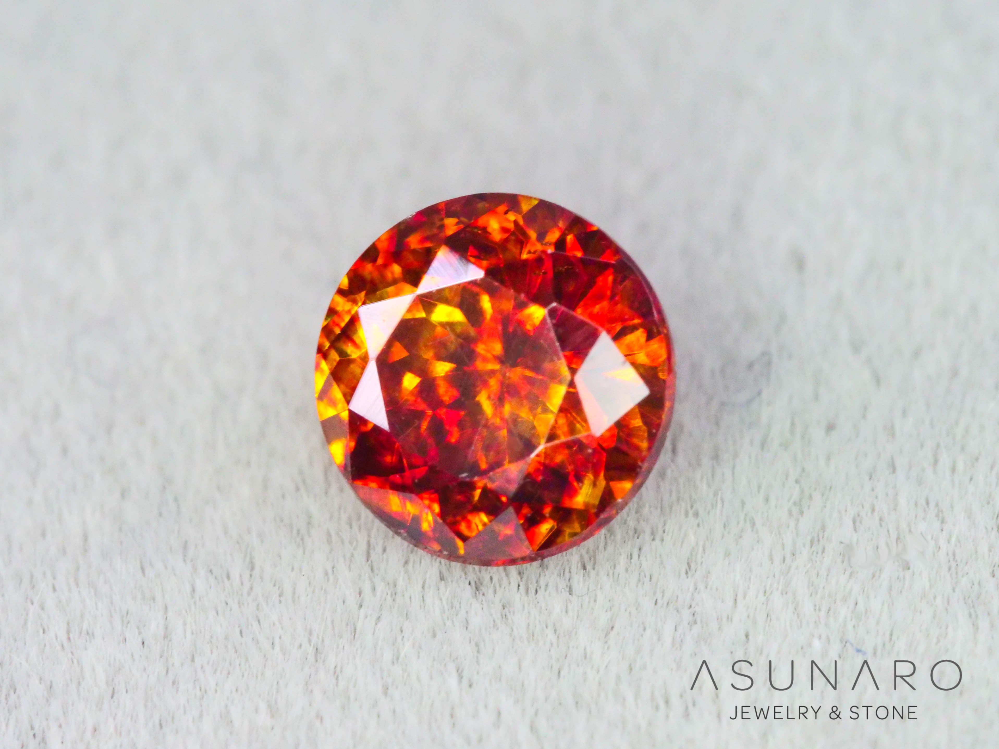 バイカラースファレライト ラウンドカット スペイン産 　0.49ct【260407-3292】