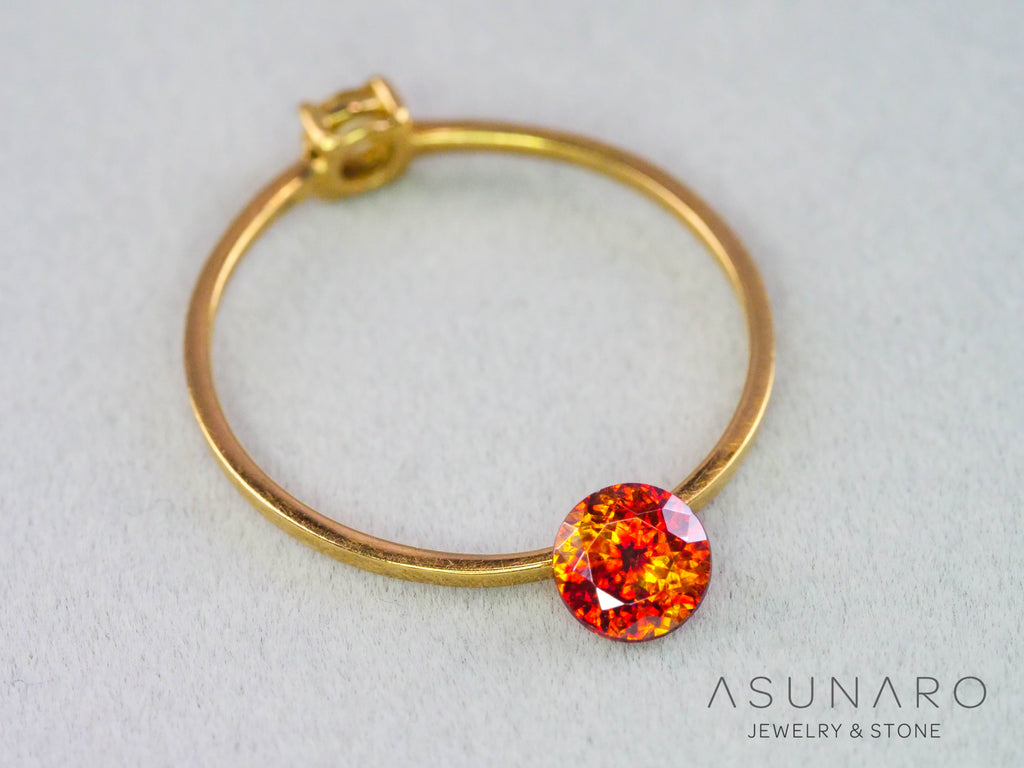 バイカラースファレライト ラウンドカット スペイン産 　0.49ct【260407-3292】