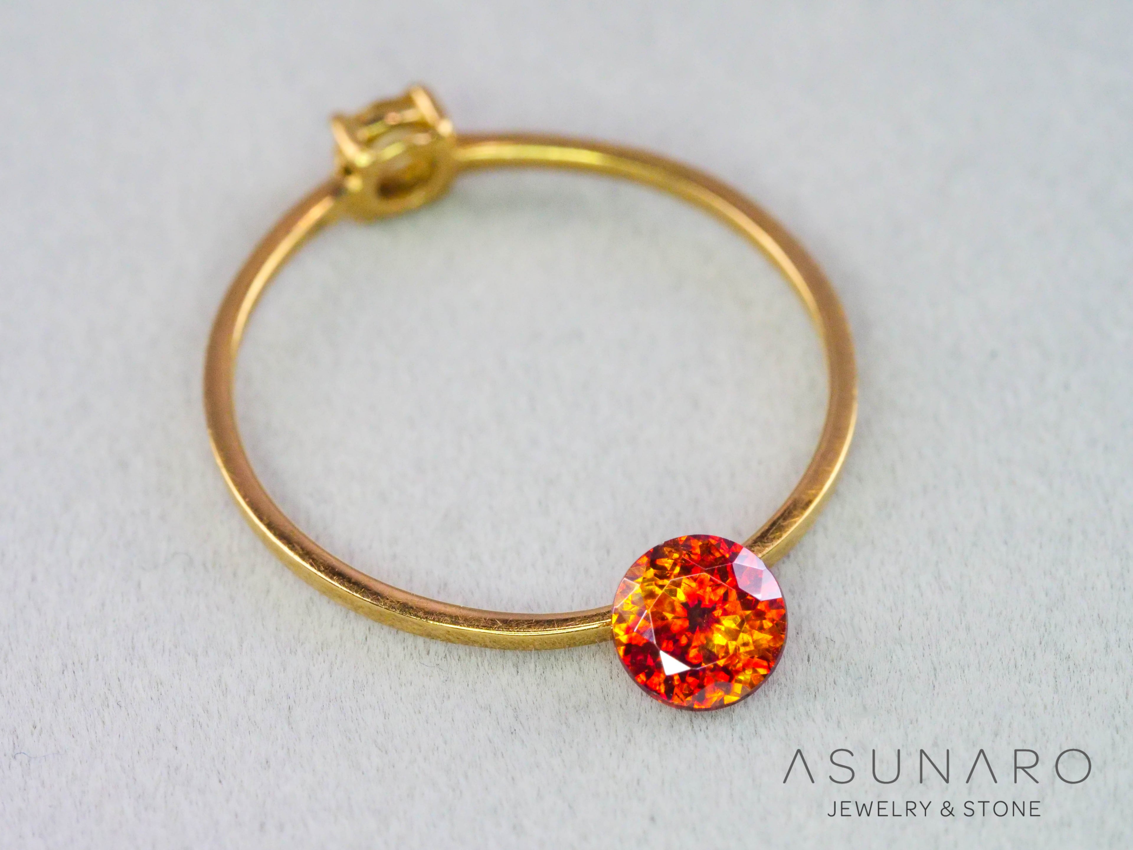 バイカラースファレライト ラウンドカット スペイン産 　0.49ct【260407-3292】