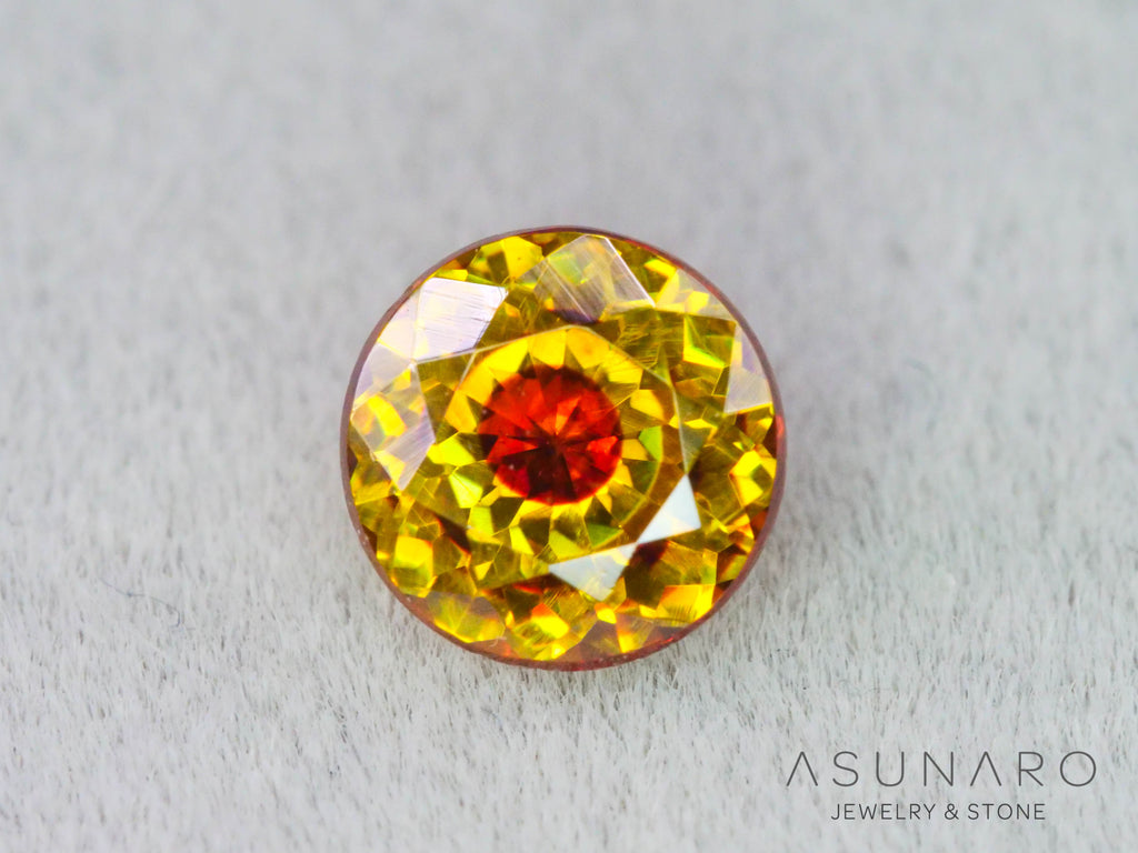 バイカラースファレライト ラウンドカット スペイン産 　0.52ct【260407-3293】