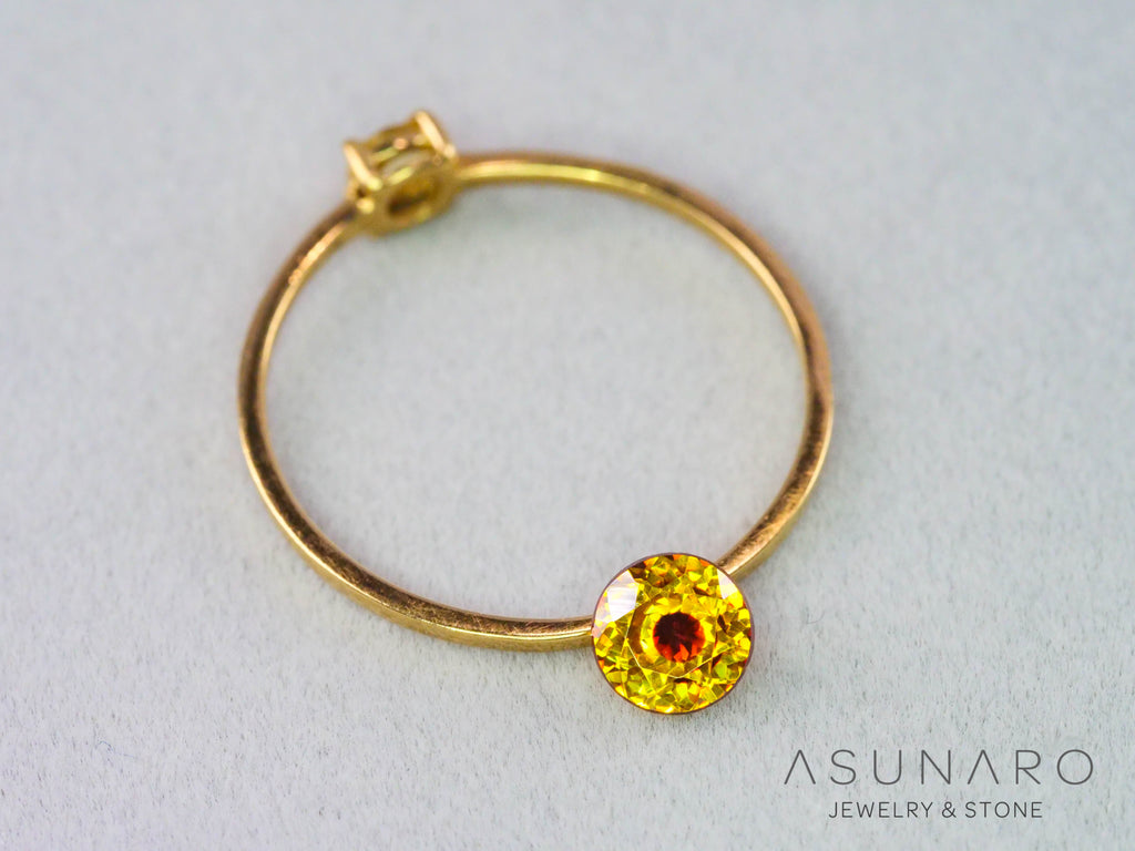 バイカラースファレライト ラウンドカット スペイン産 　0.52ct【260407-3293】