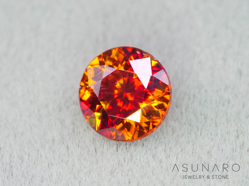 バイカラースファレライト ラウンドカット スペイン産 　0.43ct【260407-3295】