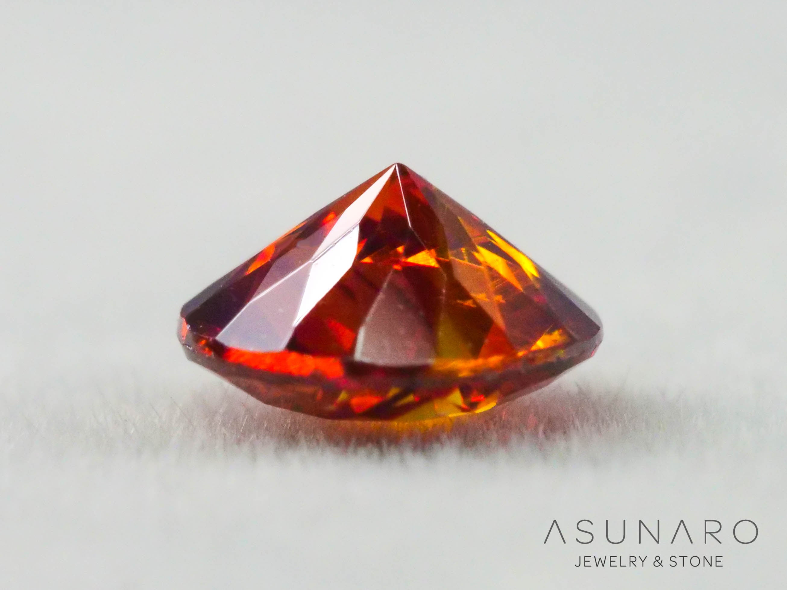 バイカラースファレライト ラウンドカット スペイン産 　0.43ct【260407-3295】