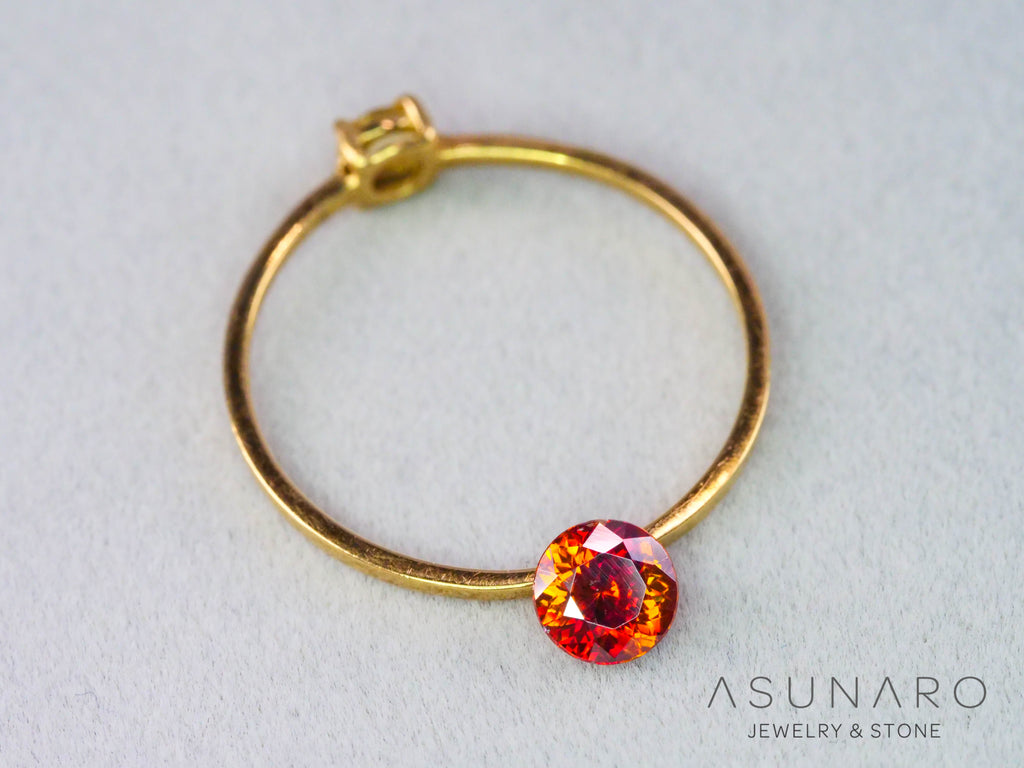 バイカラースファレライト ラウンドカット スペイン産 　0.43ct【260407-3295】