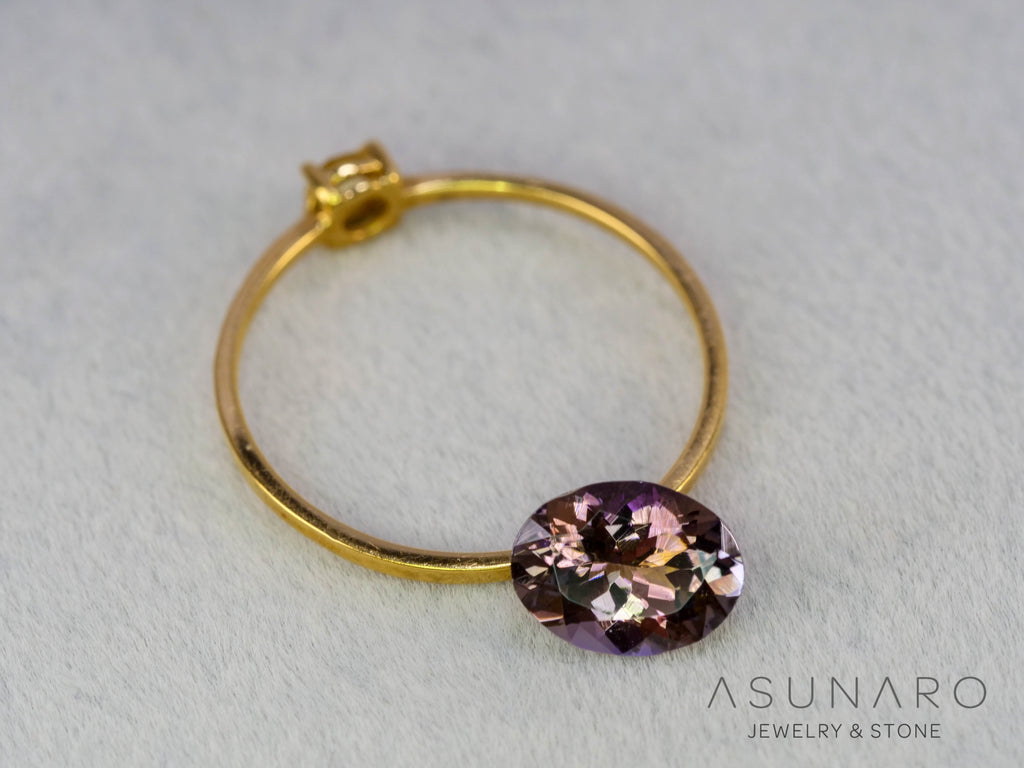 パーティーカラーゾイサイト　オーバルカット　タンザニア産　1.14ct【260703-3373】