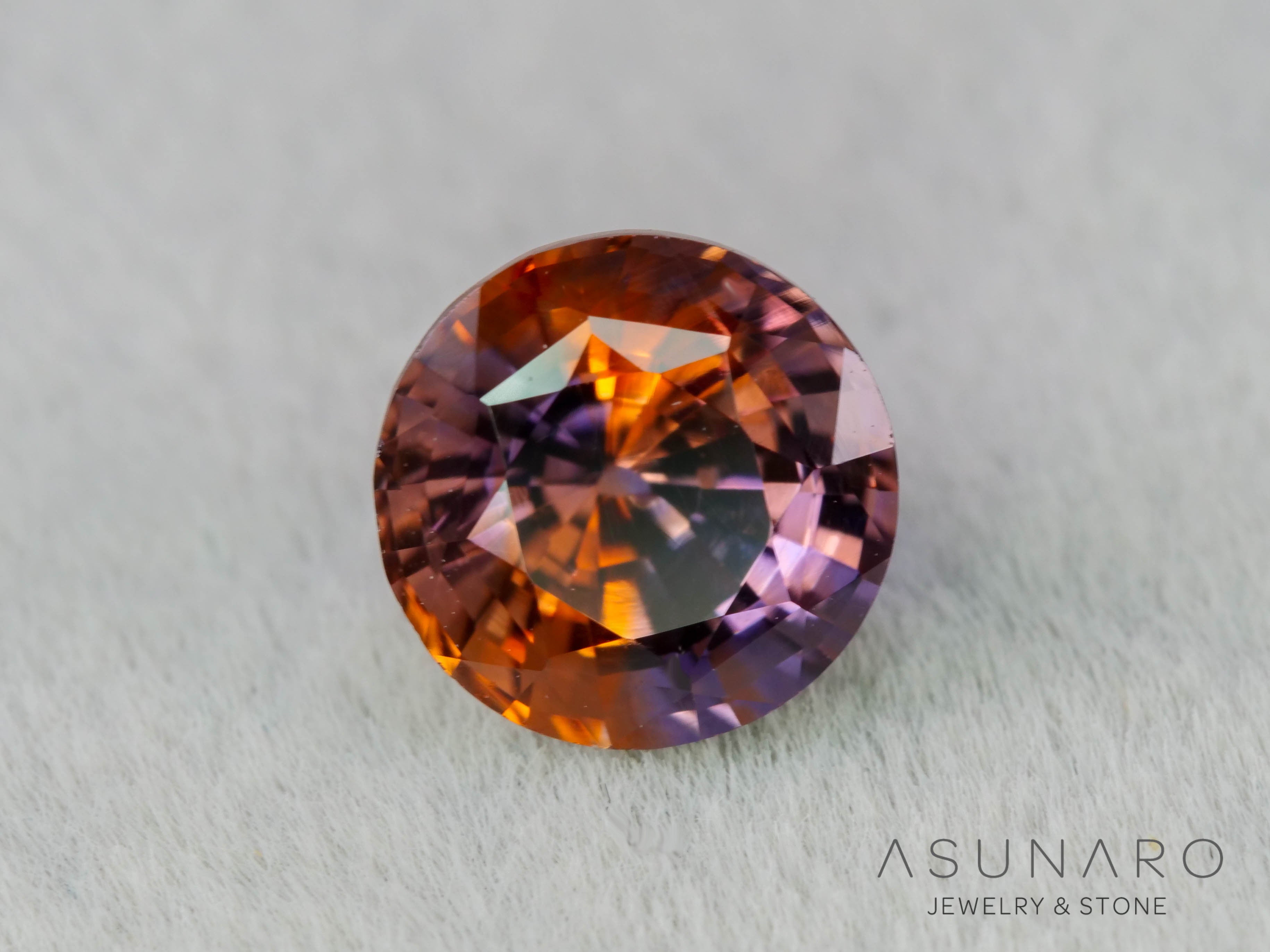 トワイライトバイカラーサファイア　ラウンドカット　スリランカ産　1.34ct【260703-3359】