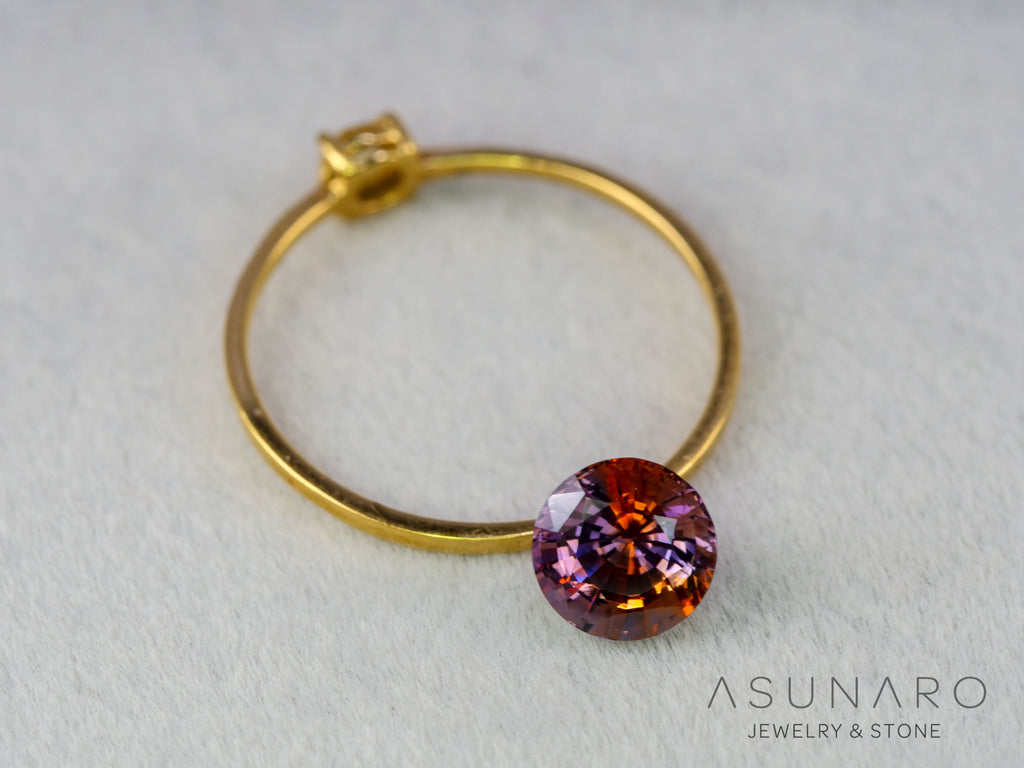 トワイライトバイカラーサファイア　ラウンドカット　スリランカ産　1.34ct【260703-3359】