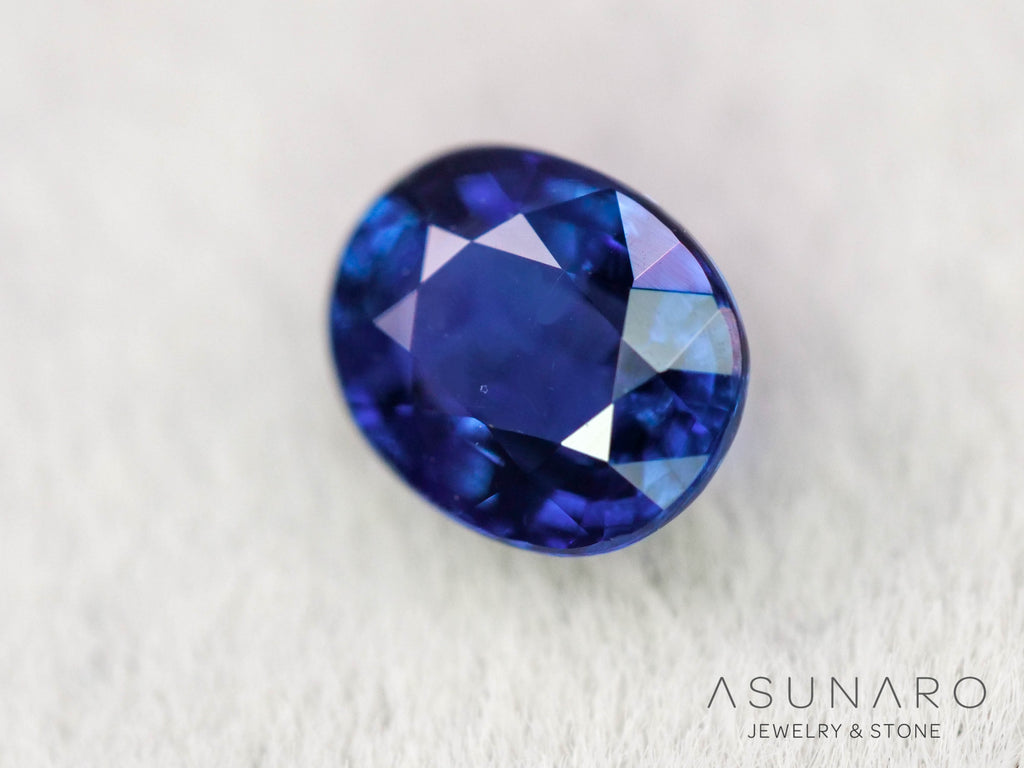 非加熱コーンフラワーサファイア　オーバルカット　カシミール産　0.49ct【260703-3363】