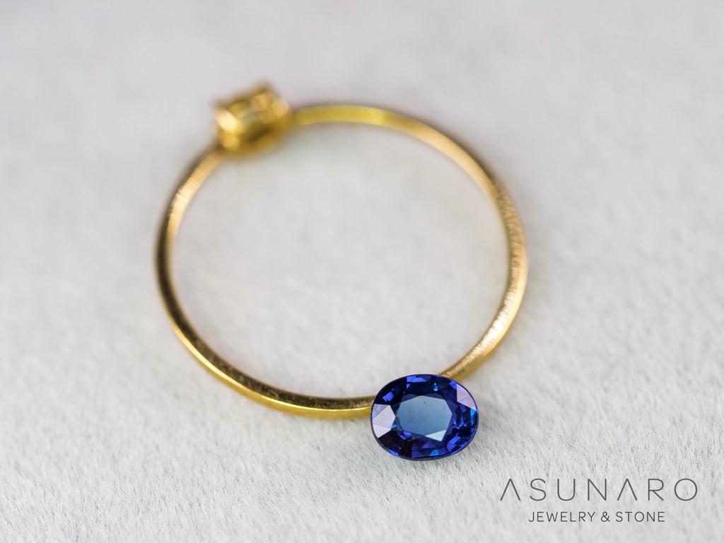 非加熱コーンフラワーサファイア　オーバルカット　カシミール産　0.49ct【260703-3363】