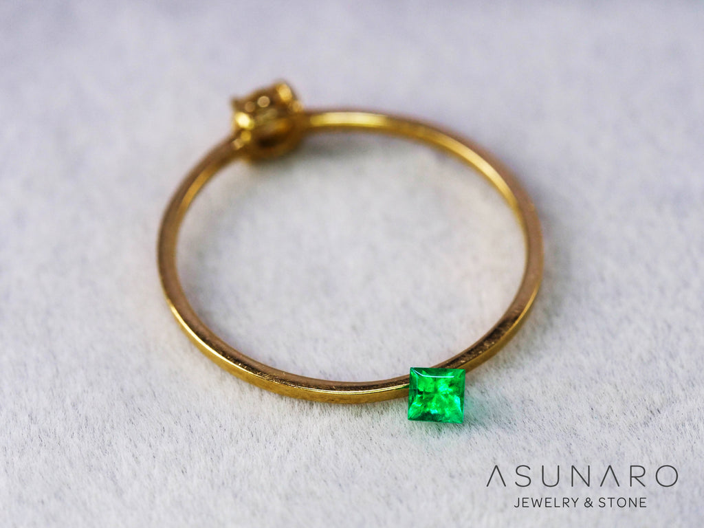 エメラルド　コロンビア産　プリンセスカット　0.07ct【240717-3388】
