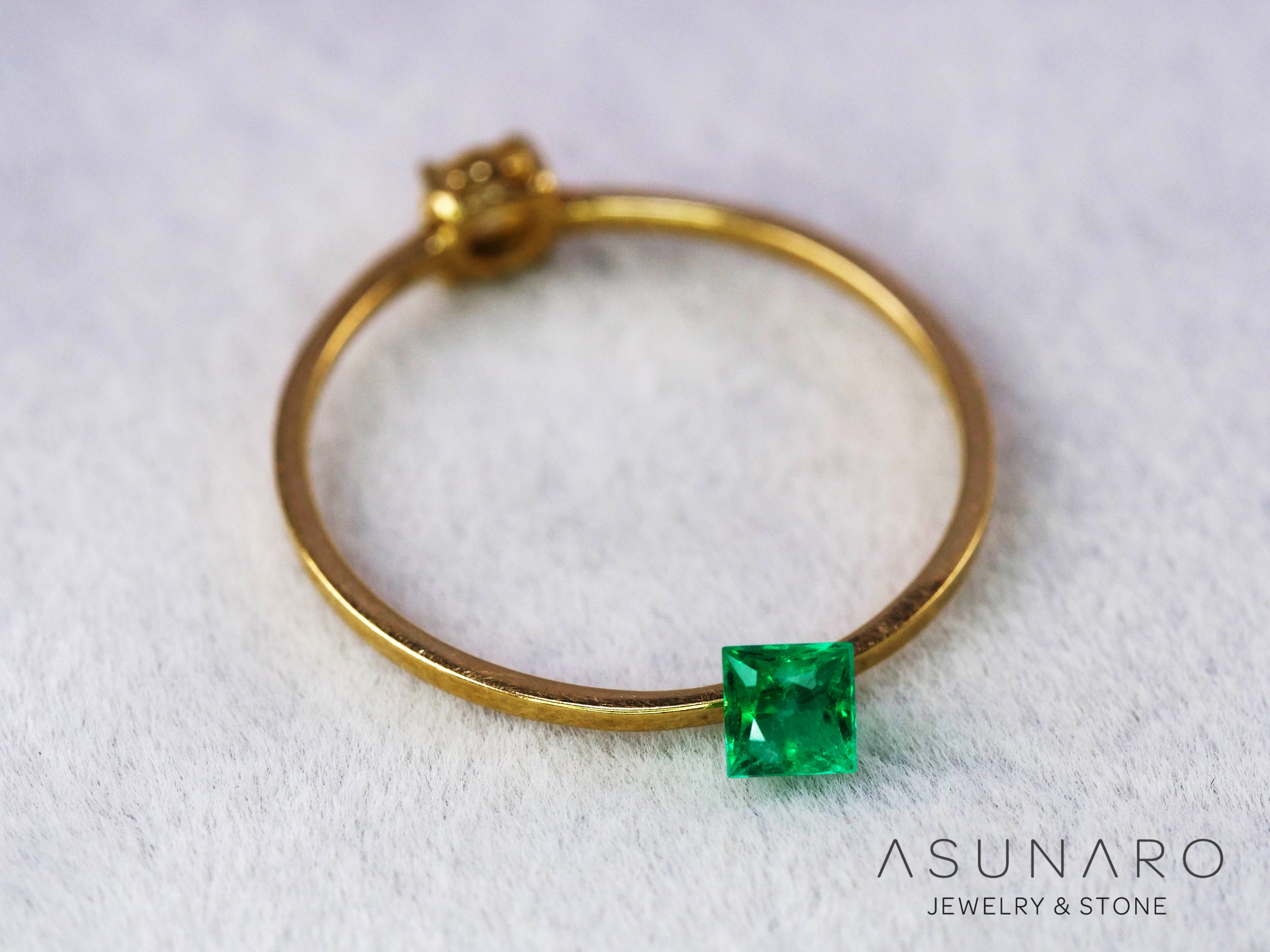 エメラルド　コロンビア産　プリンセスカット　0.16ct【240717-3395】