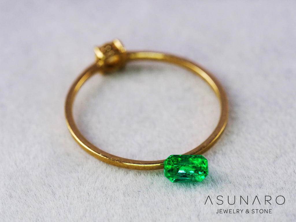 エメラルド　コロンビア産　エメラルドカット　0.24ct【240717-3396】