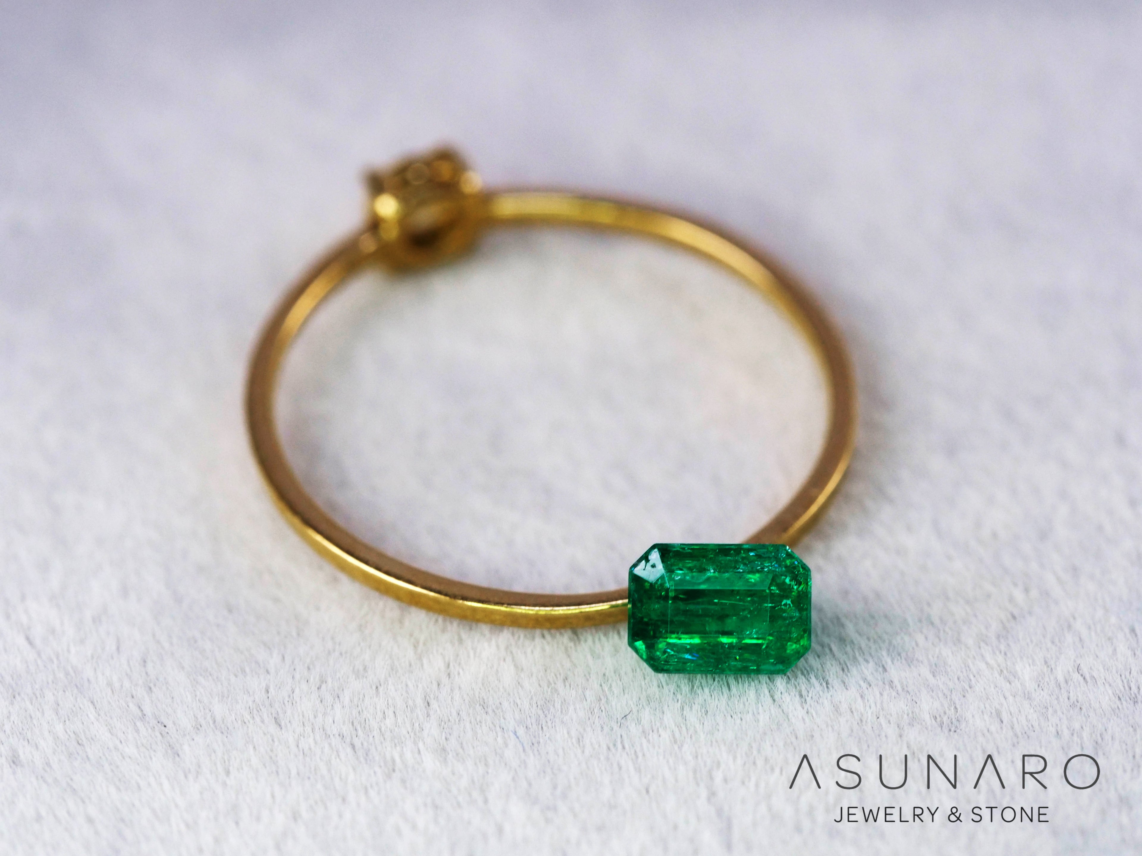 エメラルド　コロンビア産　エメラルドカット　0.42ct【240717-3398】