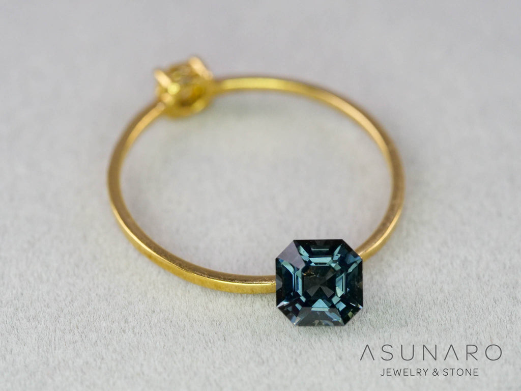 ティールブルースピネル 　エメラルドカット　スリランカ産　0.76ct　【260817-3453】