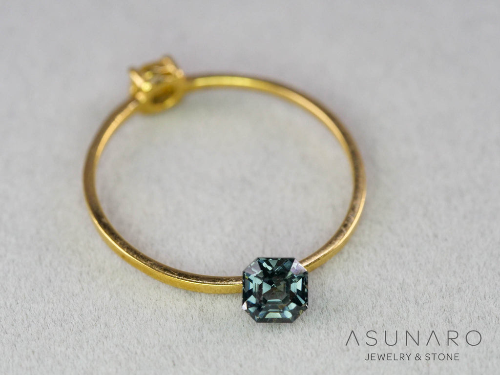ティールブルースピネル 　エメラルドカット　スリランカ産　0.44ct　【260817-3457】