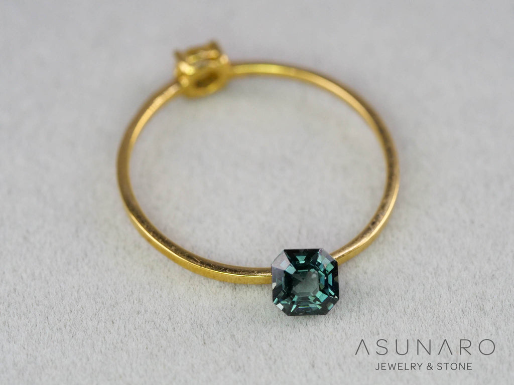 ティールブルースピネル 　エメラルドカット　スリランカ産　0.42ct　【260817-3458】
